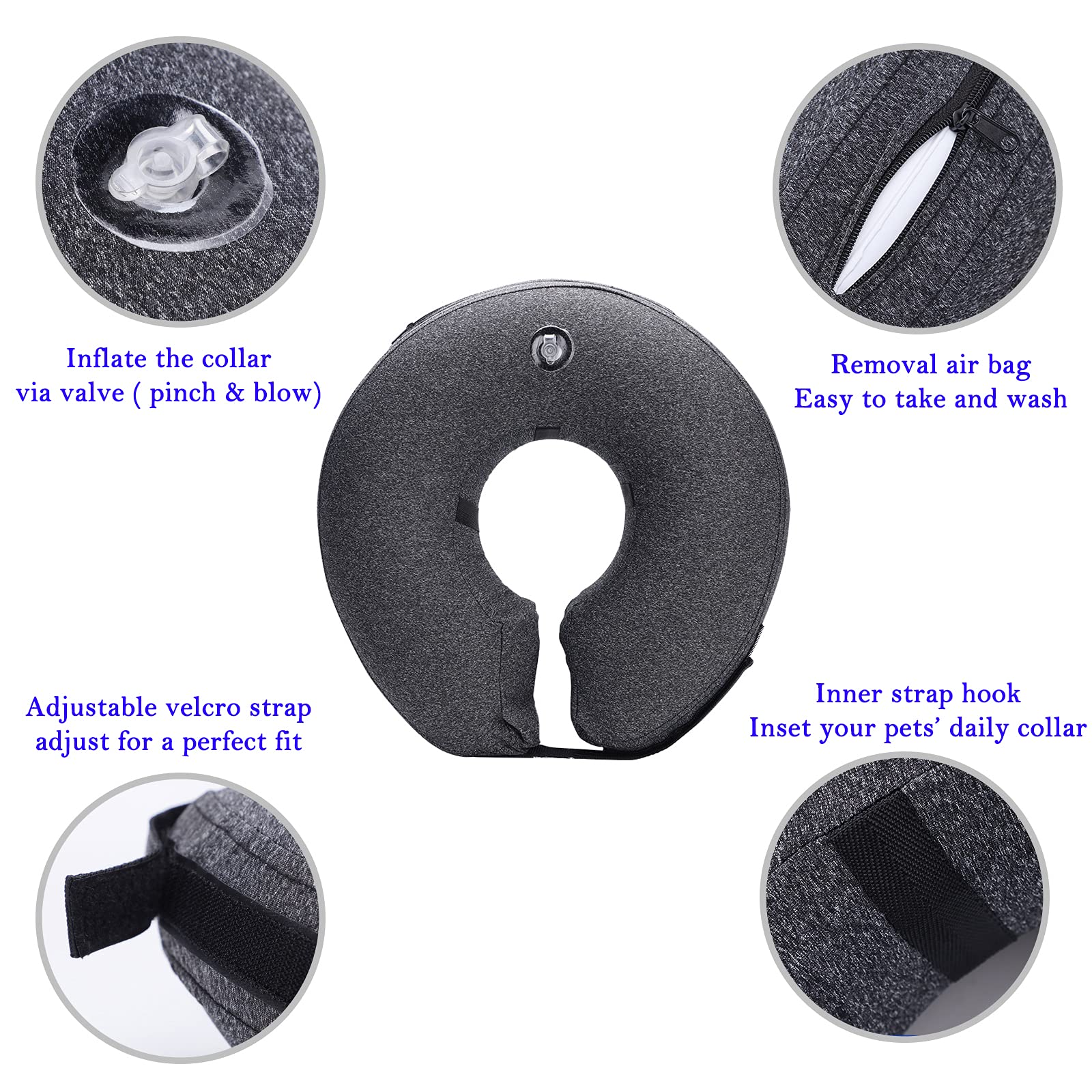 Katoggy collar inflable recuperación perro grande – uso en casa, permite comer y beber