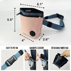 KATOZOO bolsillo frontal con cremallera para objetos personales y seguridad.