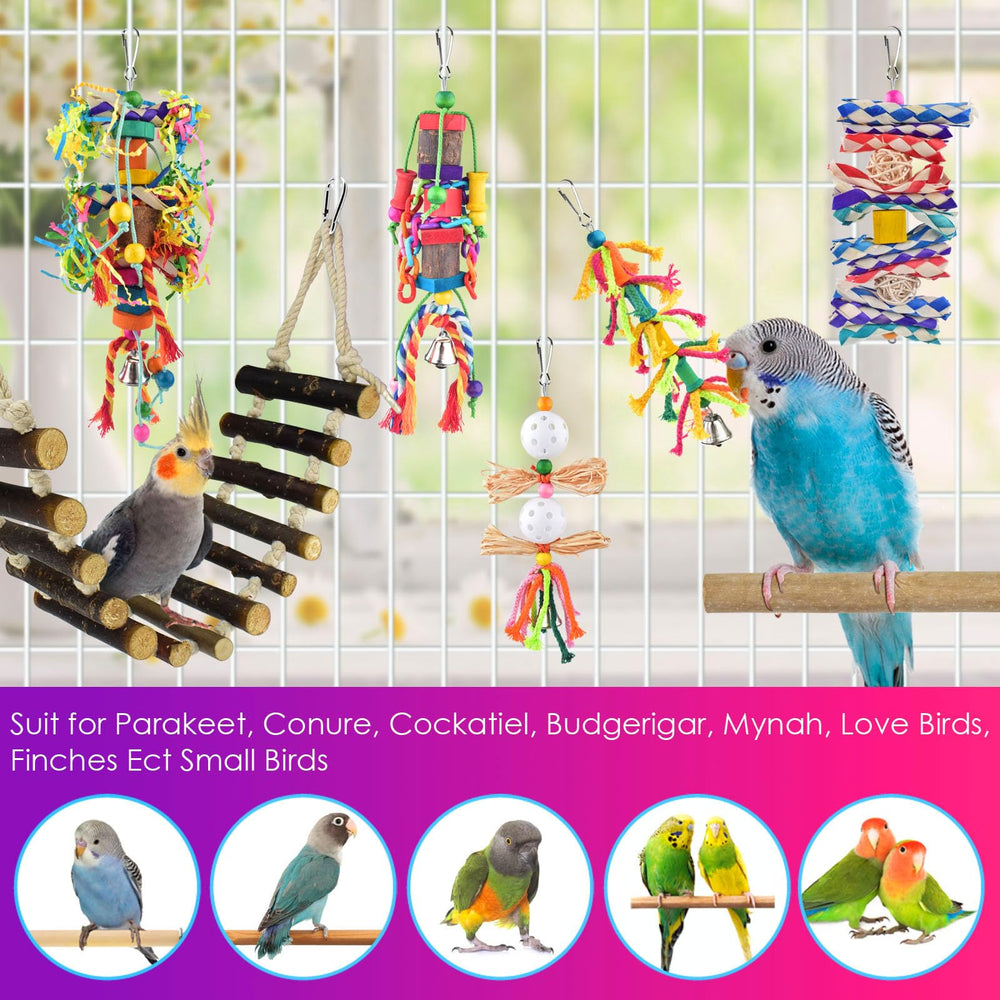 Katumo: escalera de jaula resistente para aves pequeñas, fomenta actividad física.
