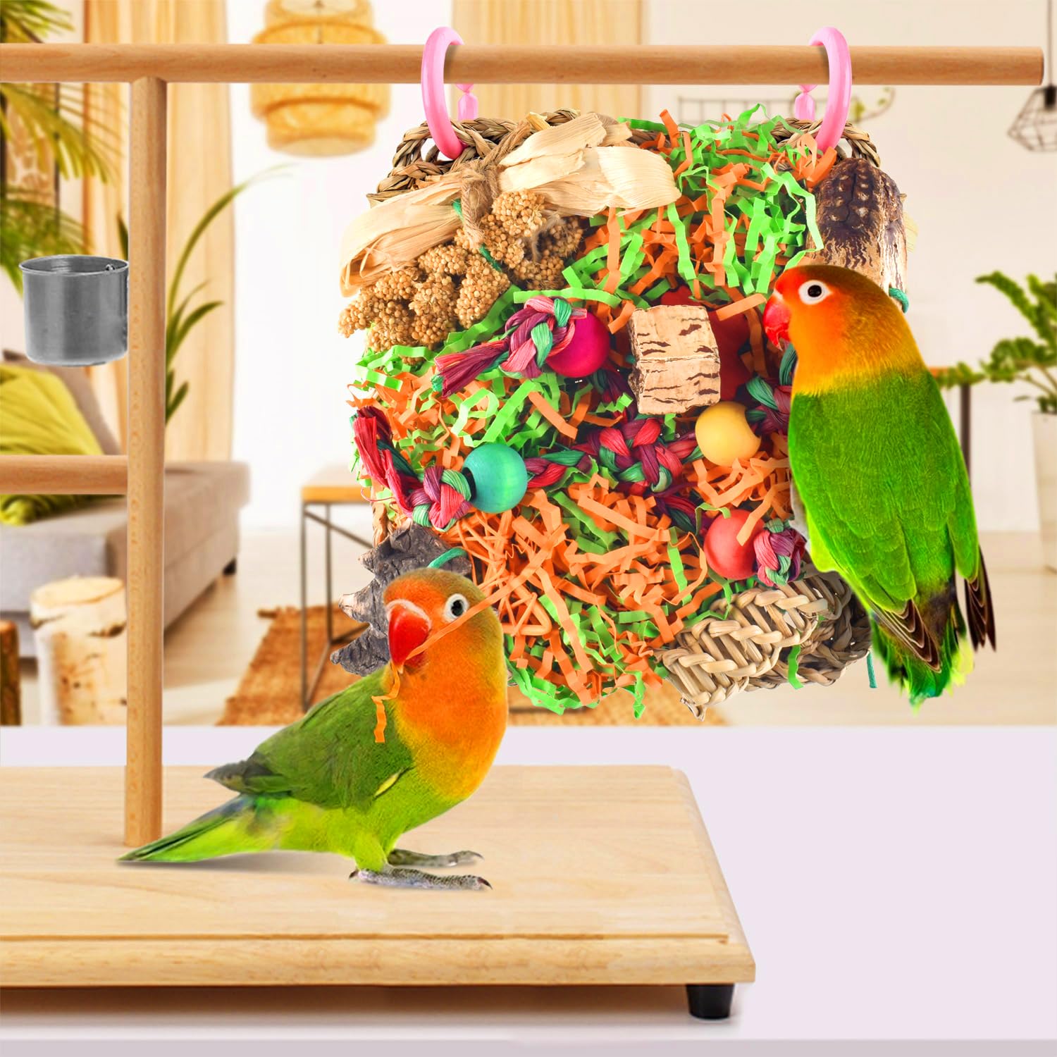 KATUMO juguete de forraje multicolor para aves pequeñas