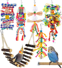 Katumo: juguetes para aves con escalera colgante, ideal para trepar y ejercitar alas.