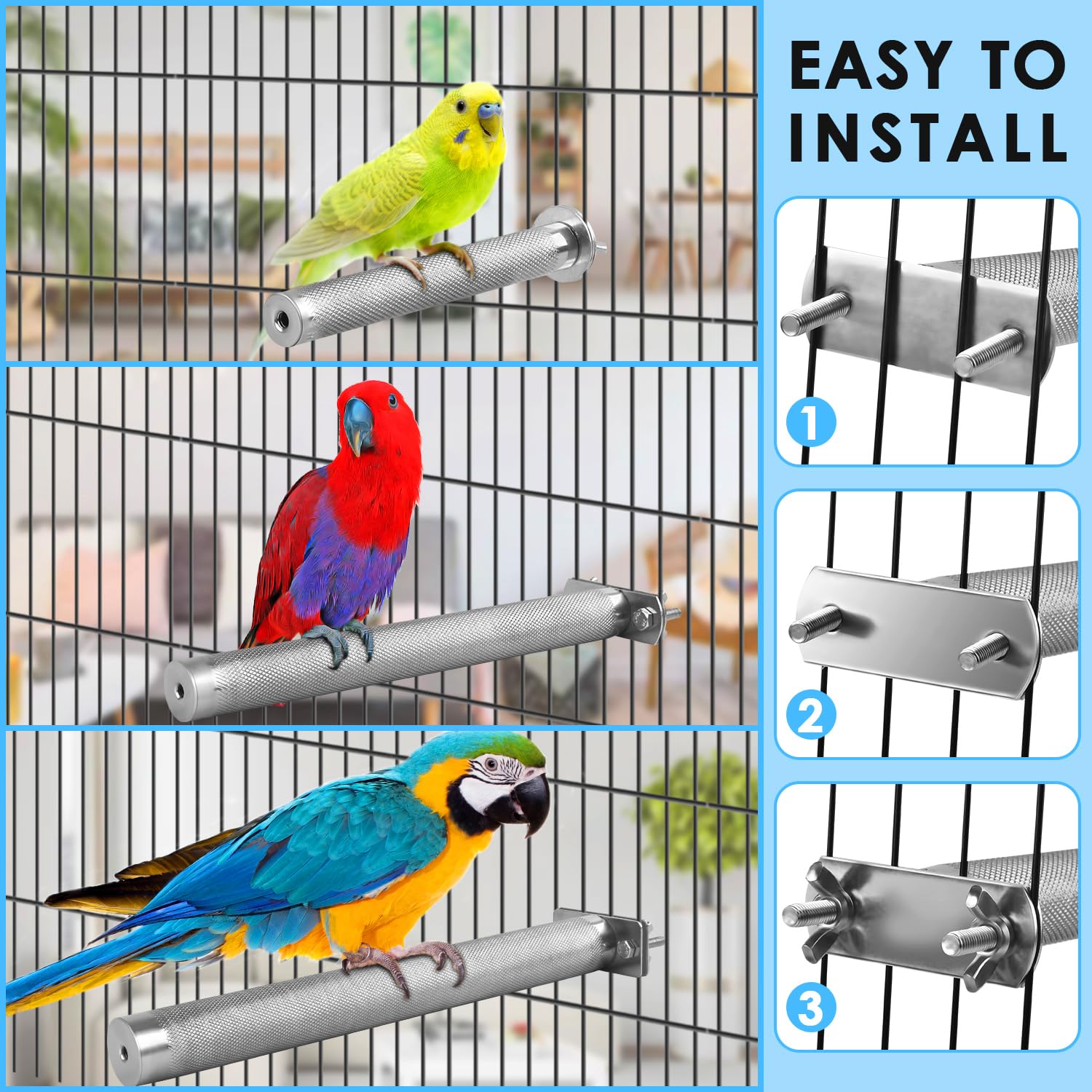 KATUMO percha de 9,8 x 1 pulgadas, ideal para aves pequeñas y medianas.
