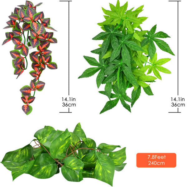 KATUMO plantas colgantes verdes con ventosa verde, ideal para esconderse y trepar.