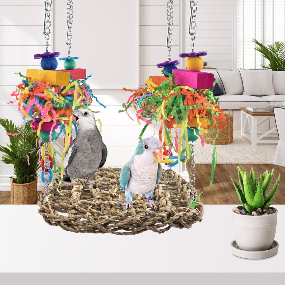 KATUMO zona percha elevada para aves, fomenta exploración segura.