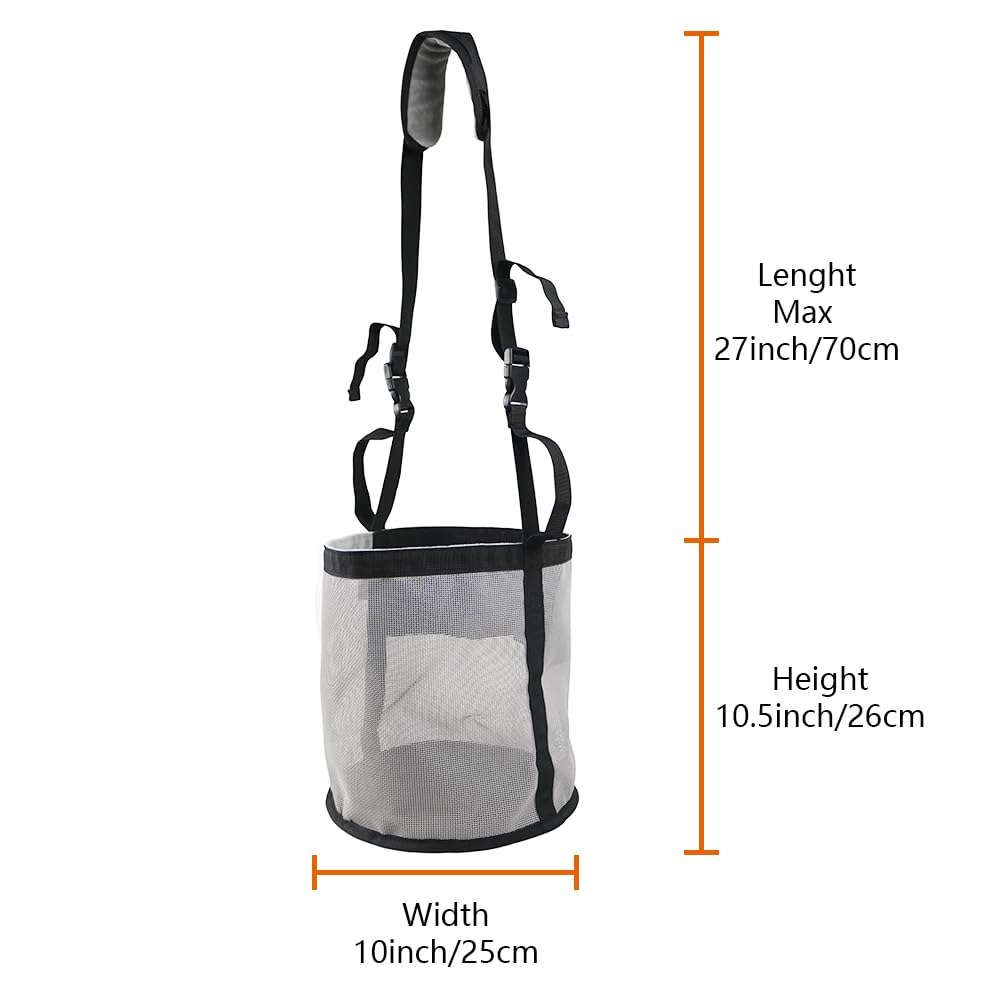 Kaulhp bolsa para caballo, vista lateral, correa ajustable para ajuste cómodo.