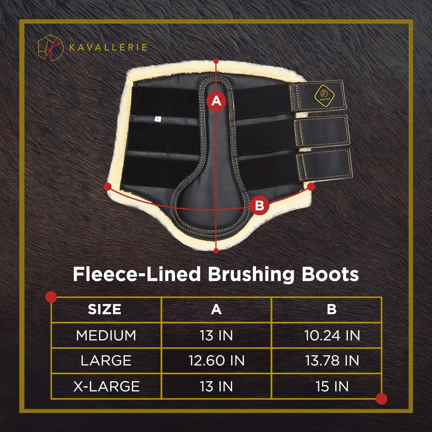 Kavallerie botas de cepillado Dressage con cierre de velcro triple para ajuste seguro