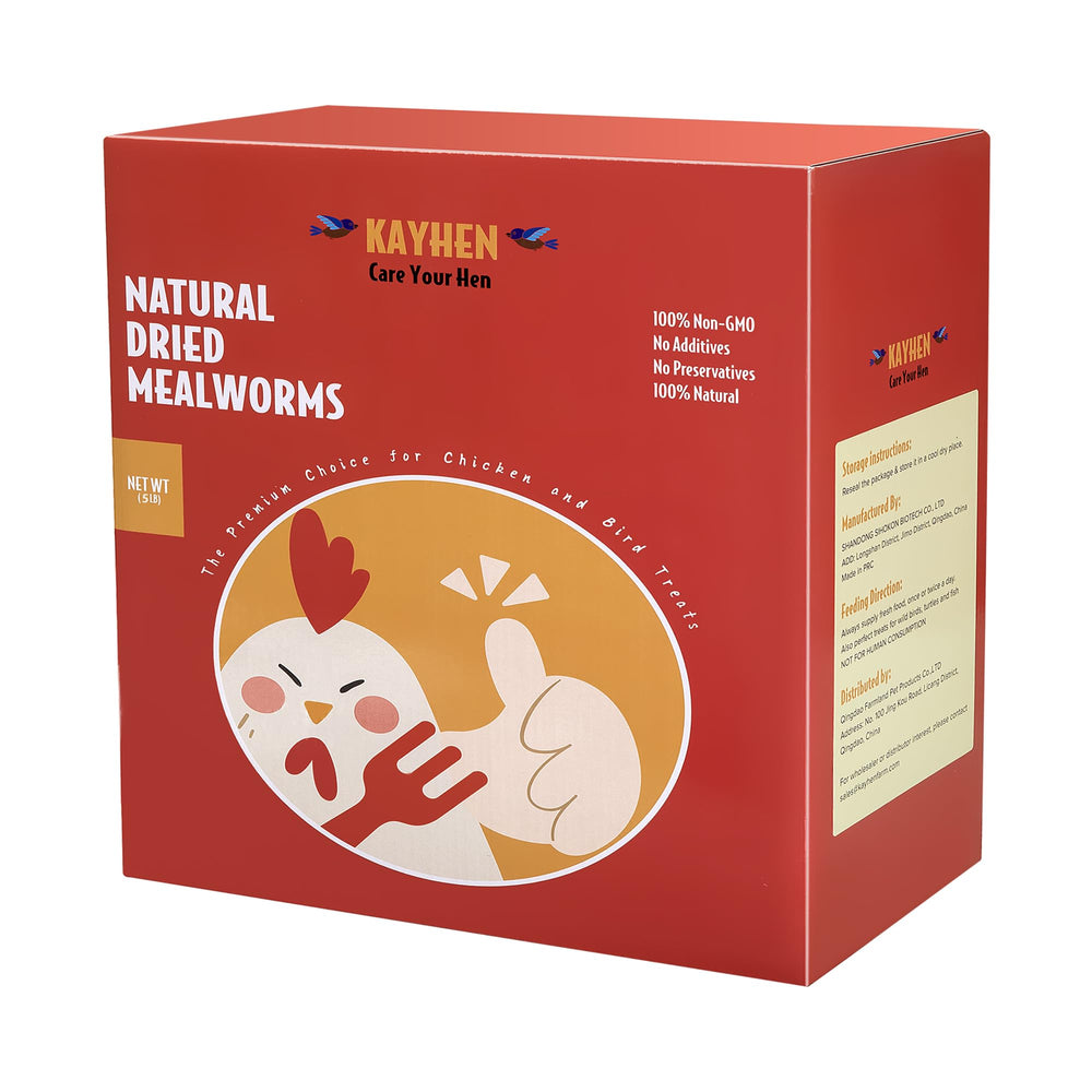 Gusanos de harina secos Kayhen para pollo en bolsa, fuente natural de proteína de alta calidad.