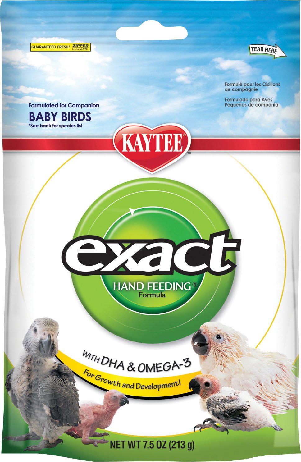 Kaytee Alimento para aves, alimentación manual, favorece crecimiento saludable y plumaje brillante.
