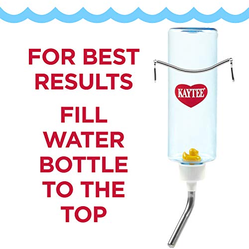 Dimensiones de la botella Kaytee: diámetro y alto para jaula.