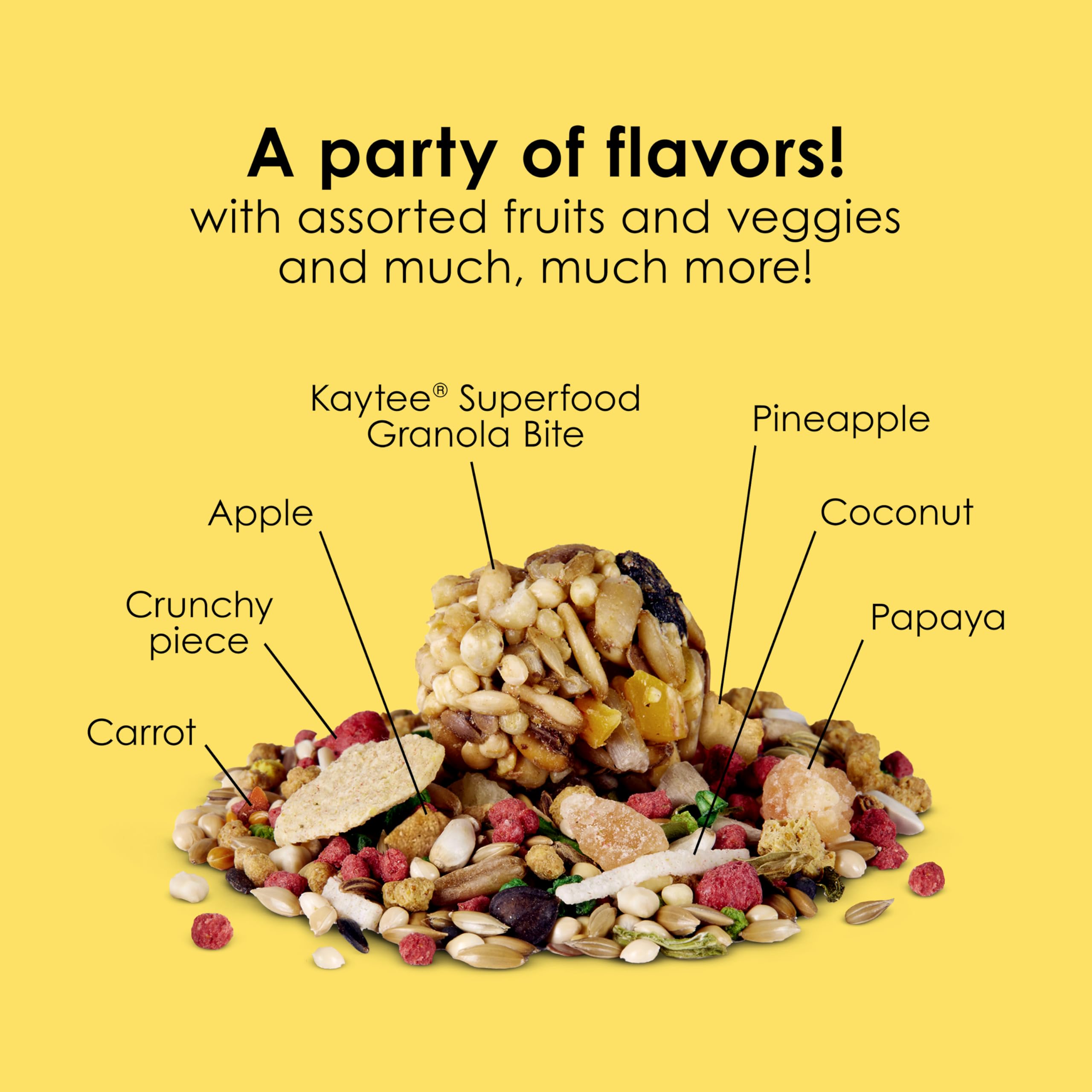 Kaytee Fiesta antioxidantes y Omega-3, apoyan el bienestar general de su ave
