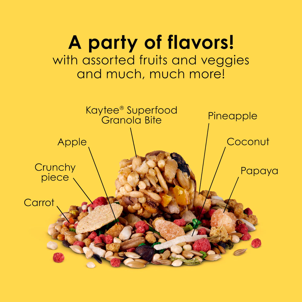 Kaytee Fiesta antioxidantes y Omega-3, apoyan el bienestar general de su ave