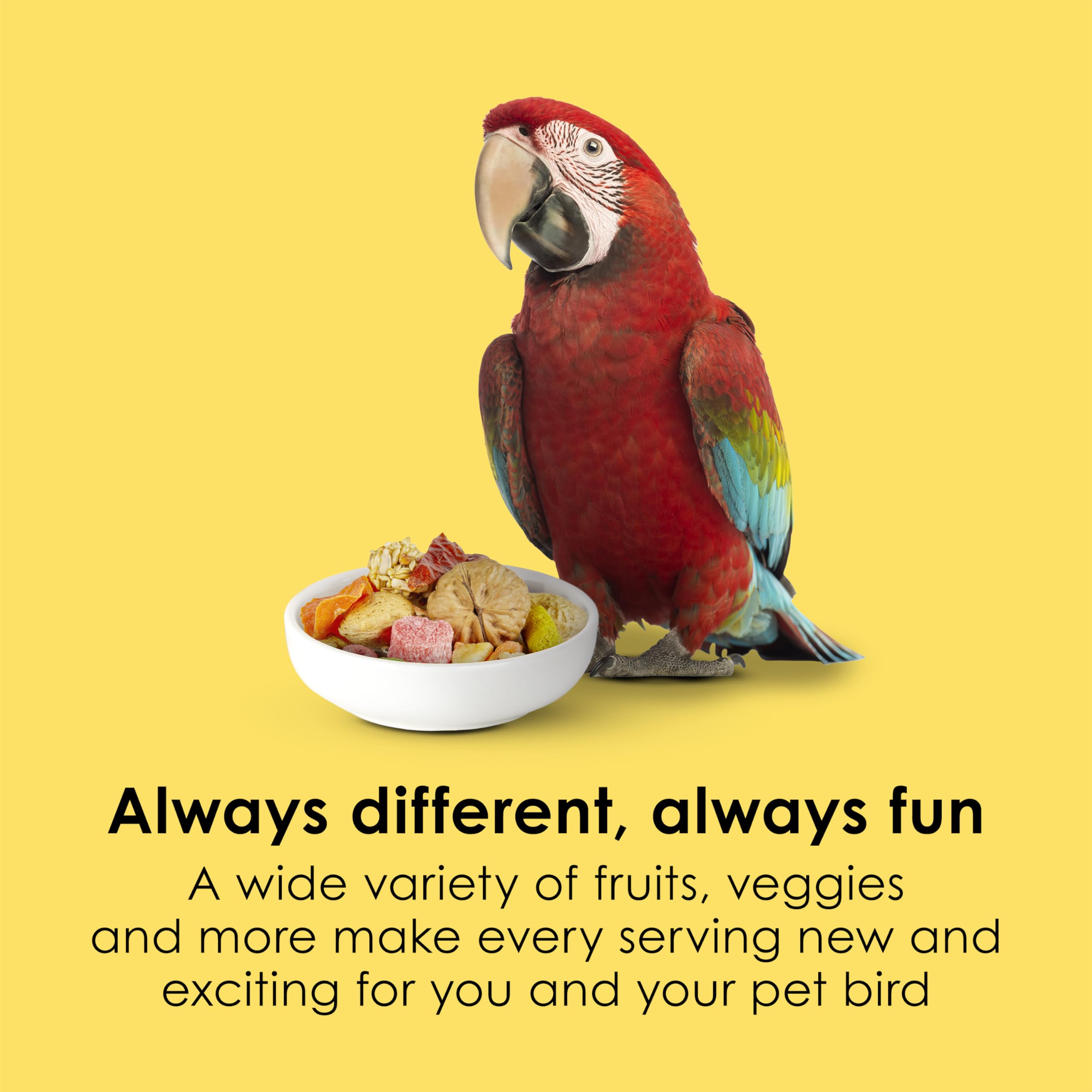 Kaytee Fiesta Big Bites Macaw texturas y formas que fomentan el forraje