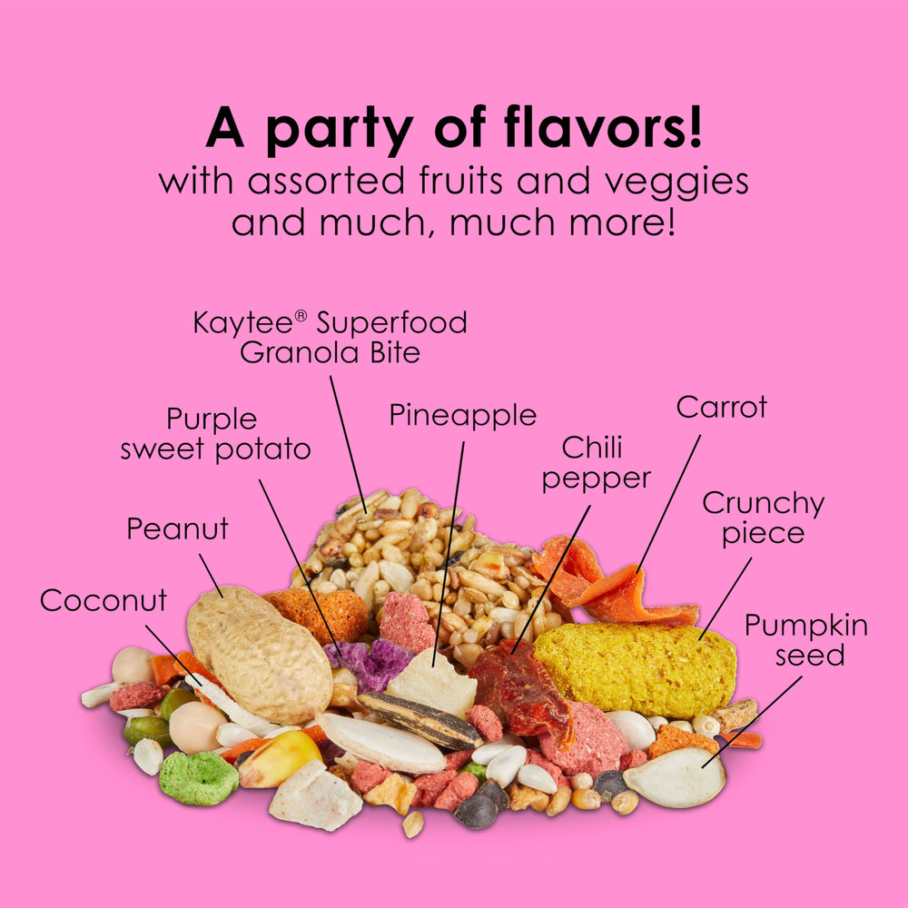 Kaytee Fiesta: estimulacion-para-forrajeo, anima a buscar comida y explorar
