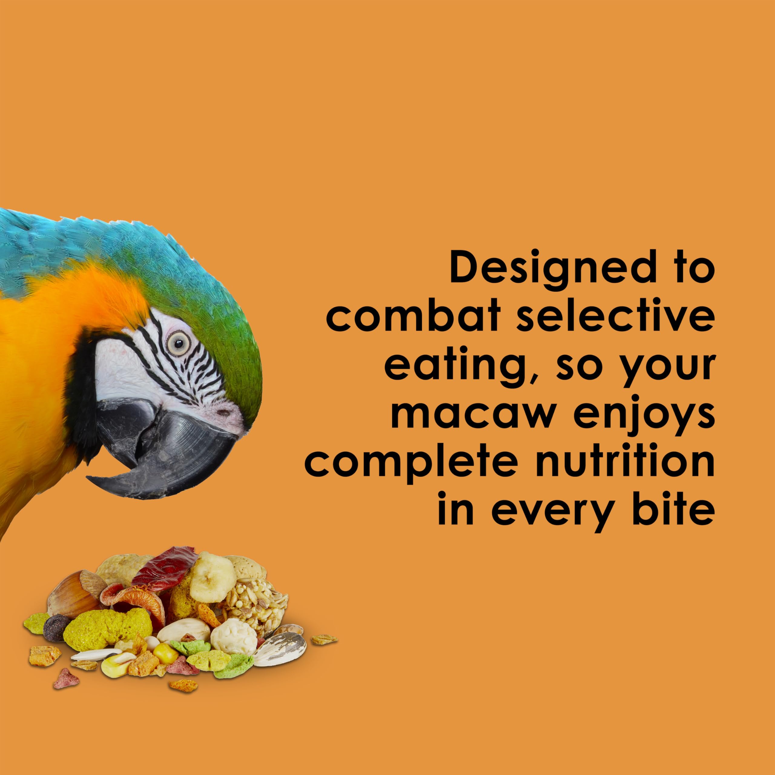 Kaytee Fiesta Macaw Food con omega-3 y probióticos para soporte digestivo y bienestar