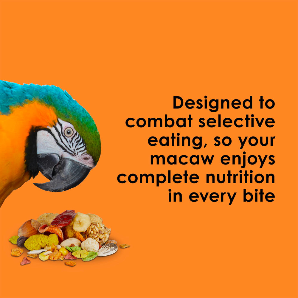 Kaytee Fiesta Macaw Food con omega-3 y probióticos para soporte digestivo y bienestar