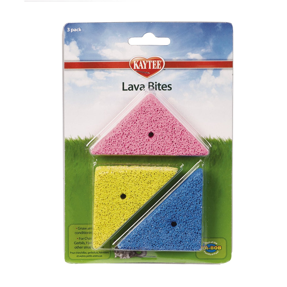 Kaytee Lava Bites con tres sabores para roedores pequeños y estimulan la masticación