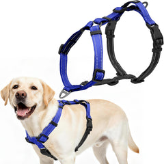 kazazoo arnés ajustable azul xl muestra comodidad y ajuste seguro.