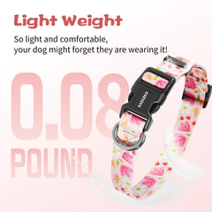 Collar Kazazoo talla M, nylon cómodo, rosa, adecuado para paseos largos.