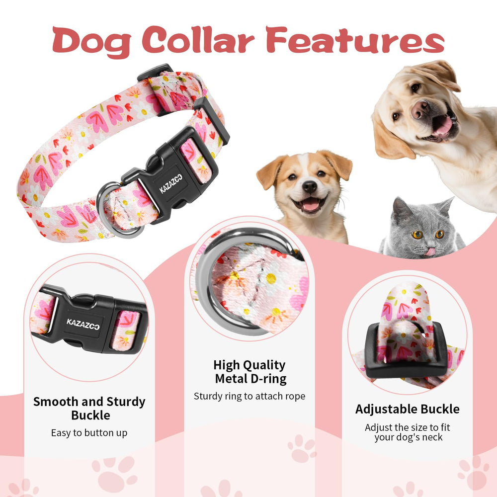 Collar Kazazoo talla XS, ajuste perfecto, rosa, ideal para razas pequeñas.