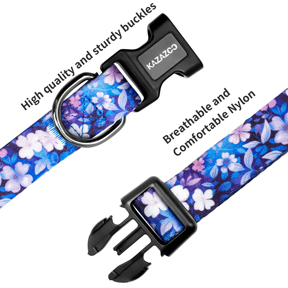 Collar Kazazoo impresión de alta definición en flores moradas con colores duraderos