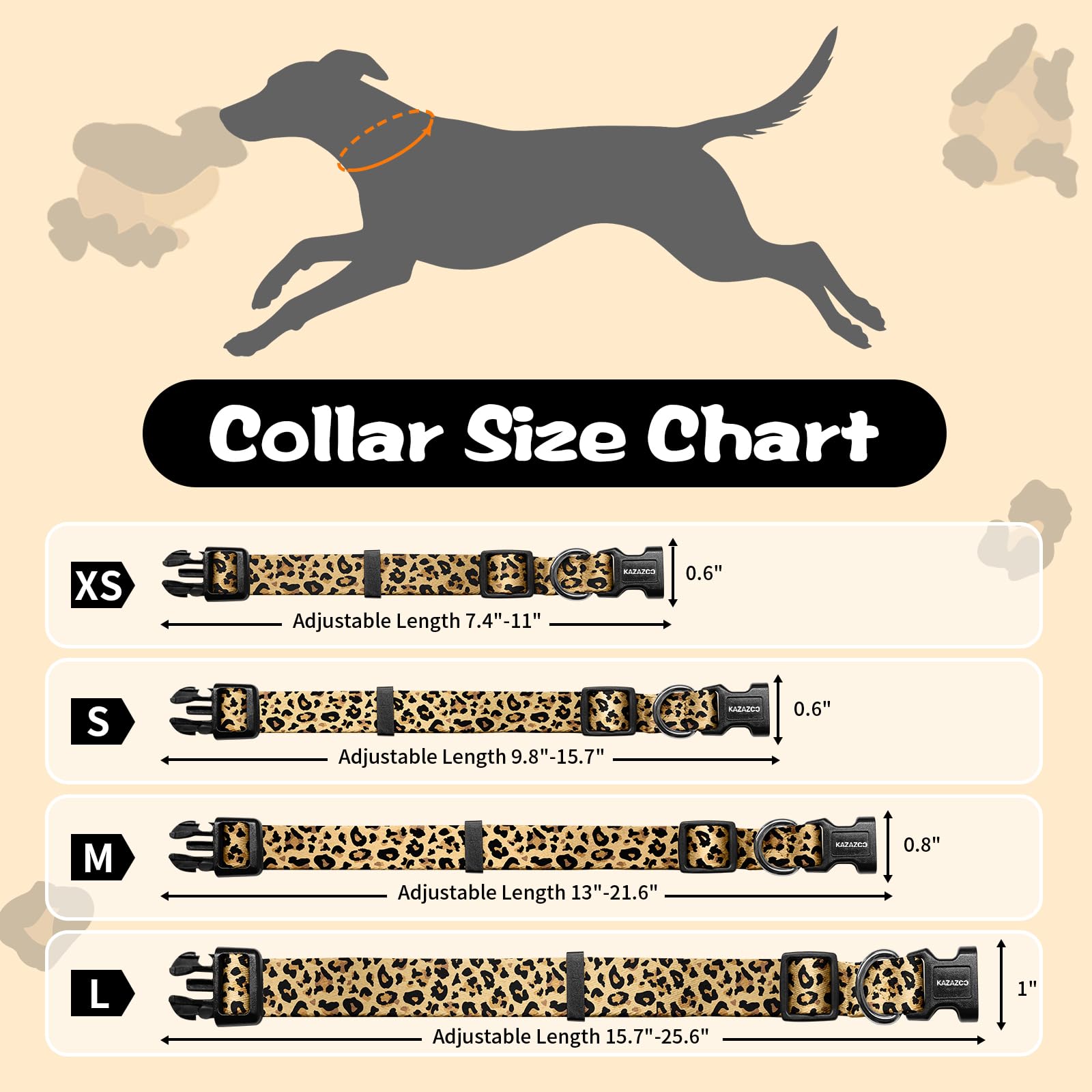  Collar ligero de Kazazoo, peso reducido para comodidad diaria.
