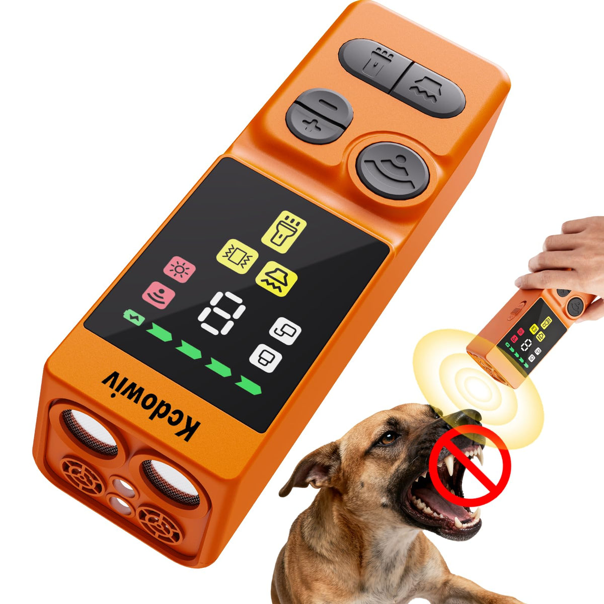 Kcdowiv con emisores ultrasónicos 4x para detener ladridos sin dolor.