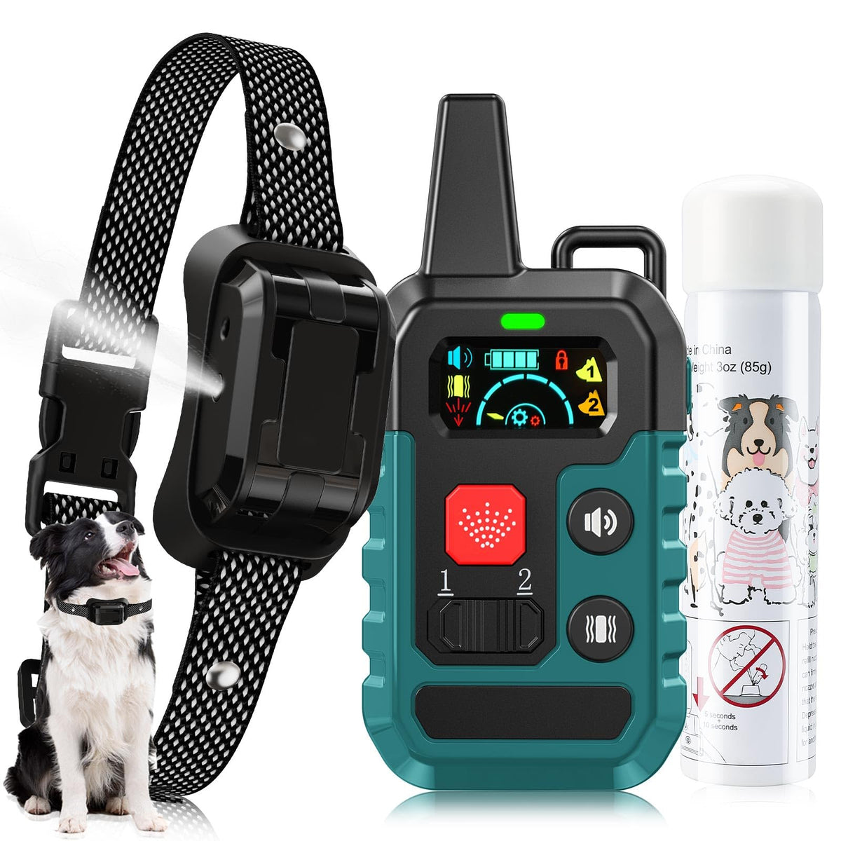 KDSZJDV collar citronela para perro ajustable, fácil de usar durante el entrenamiento.