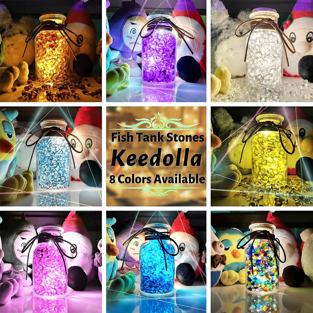 Keedolla gravilla vidrio decorativa moradas para acuario
