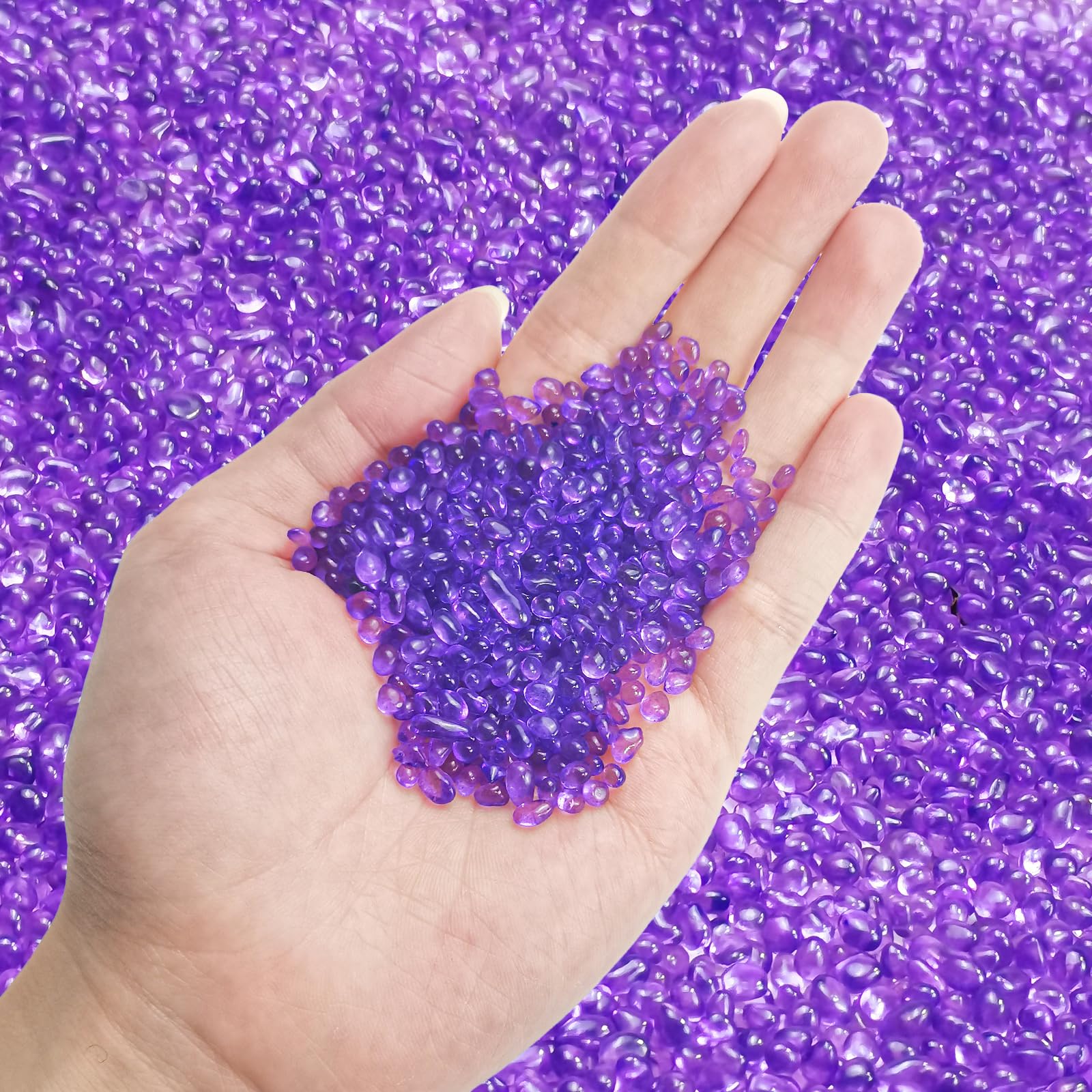 Keedolla piedras de acuario vidrio moradas para decoración elegante del tanque