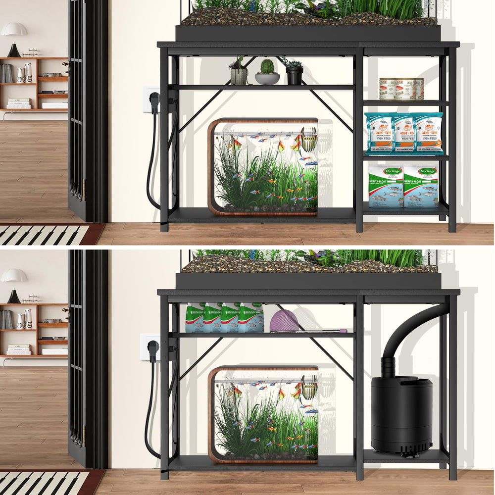 Keelian 55-75 gallon stand doble tanque: aprovecha dos acuarios en un mueble