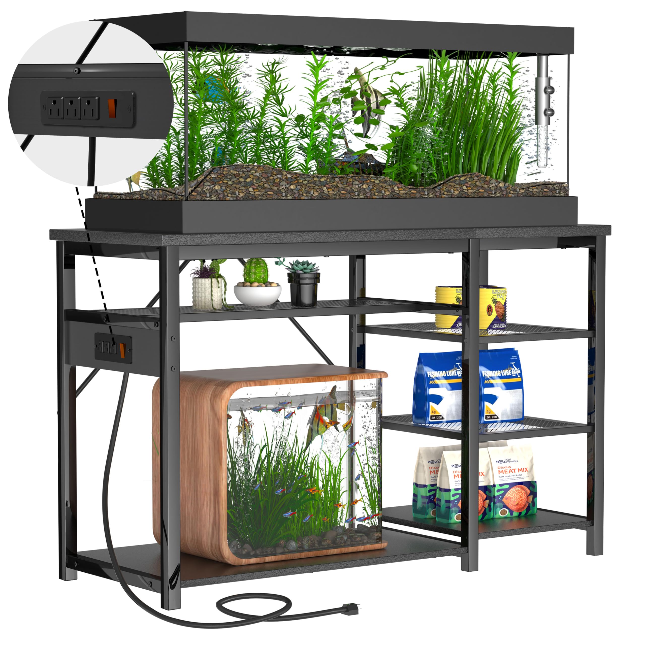 Keelian 55-75 gallon stand frente: soporte estable para acuario grande