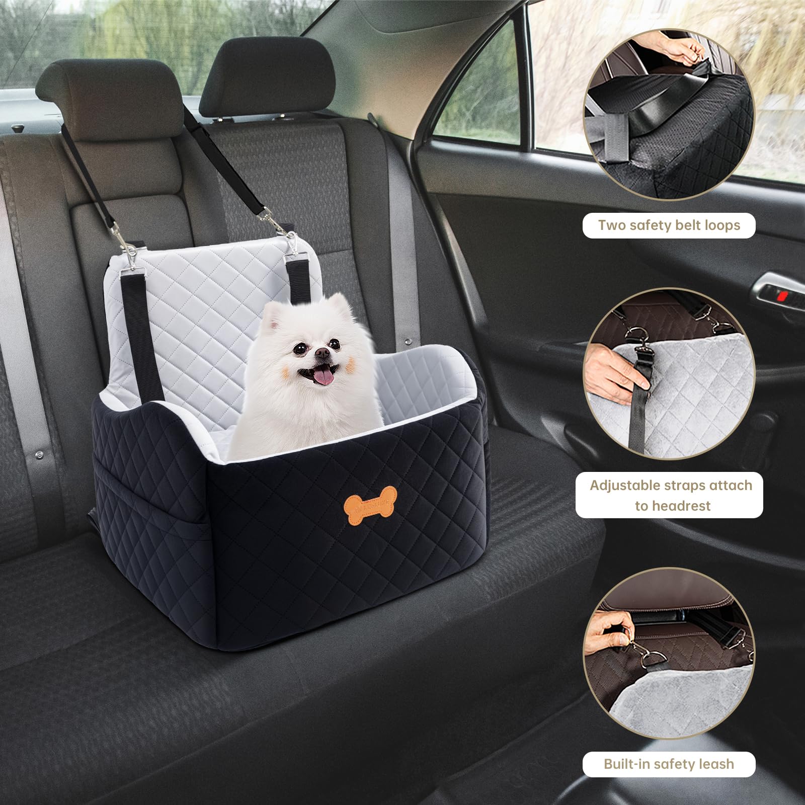 KEELUXE asiento compacto para coches, compatible con la mayoría de vehículos.