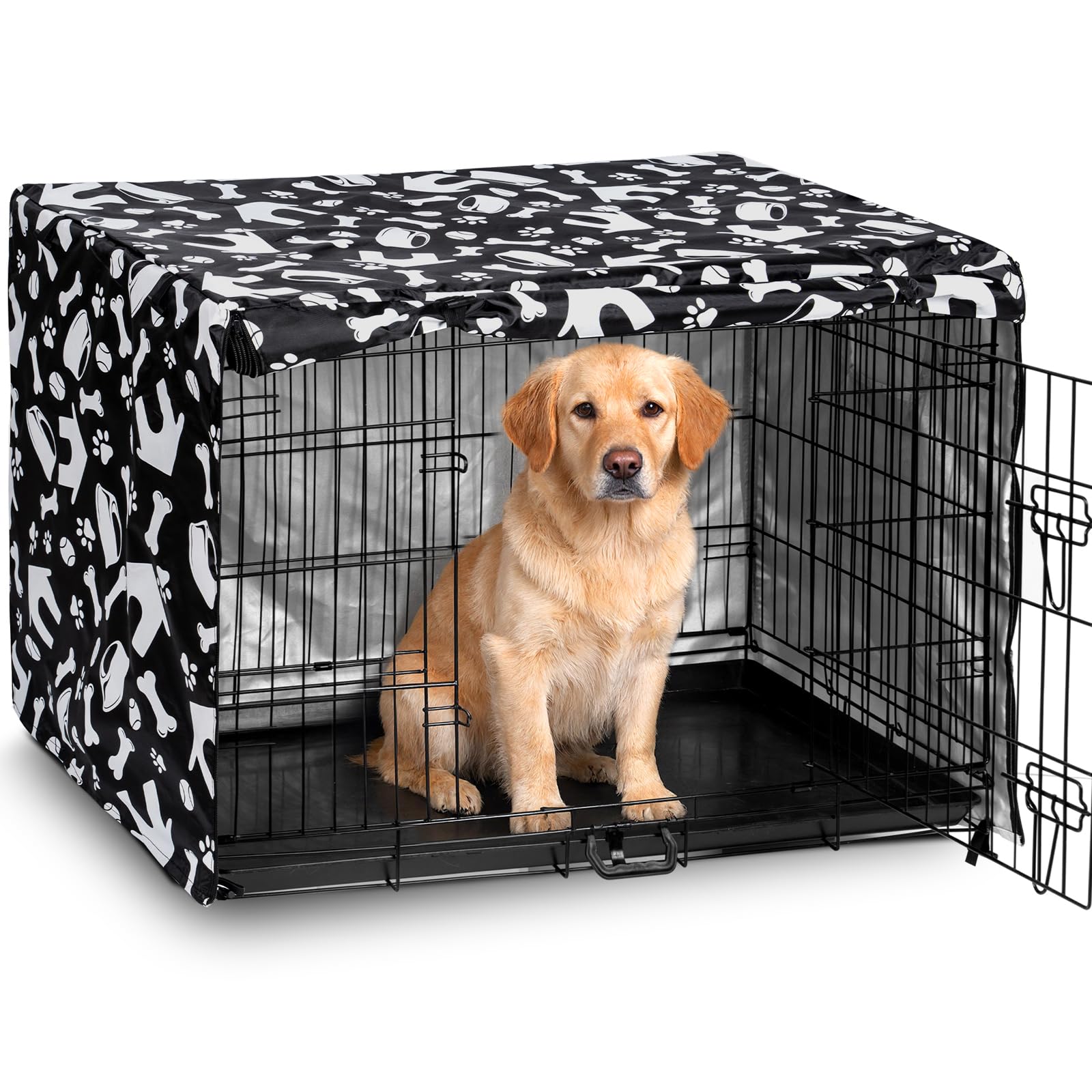 kefit funda jaula 36p negro patitas, privacidad y ambiente tranquilo para tu perro