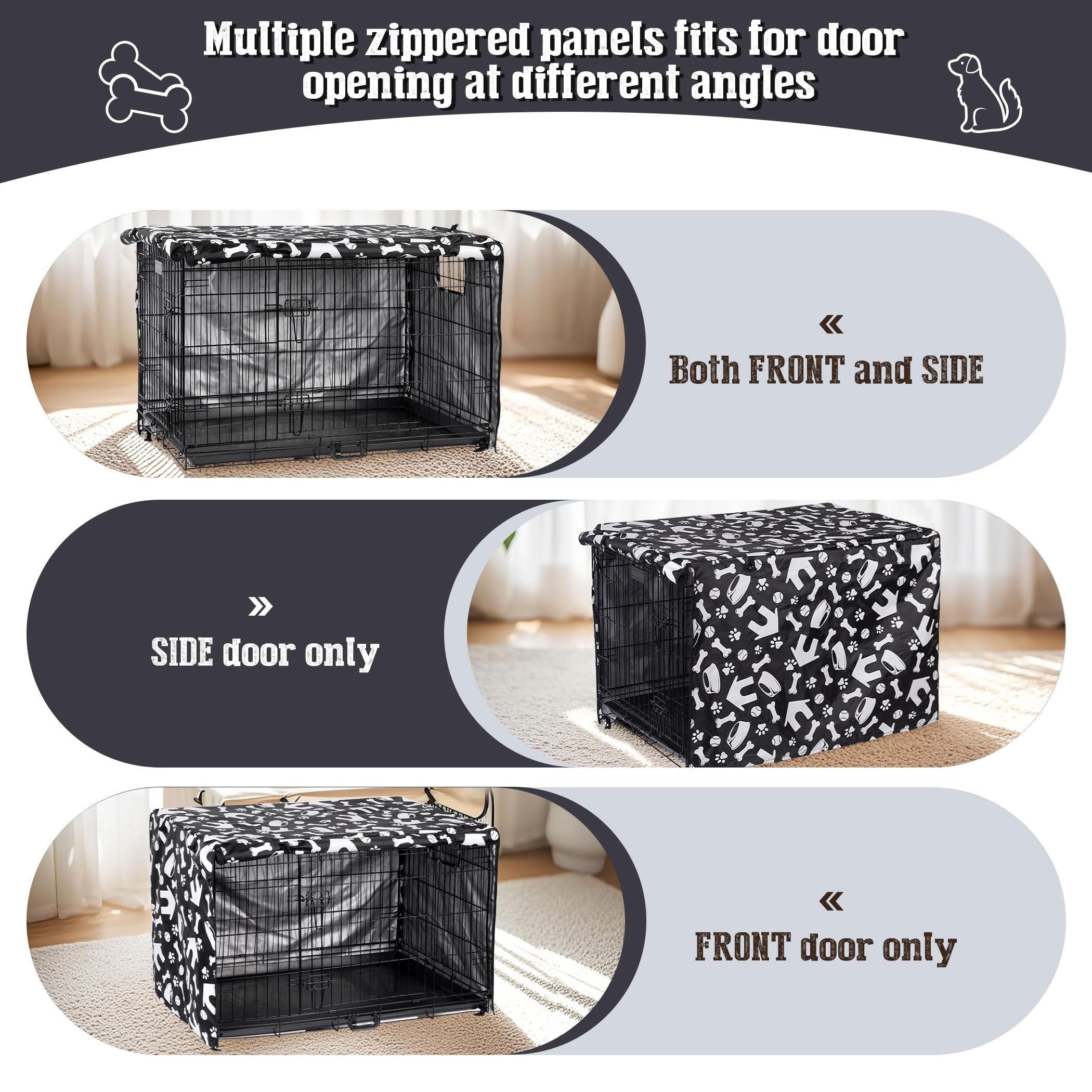 kefit funda jaula perro lateral cortina, adapta puertas múltiples con limpieza fácil