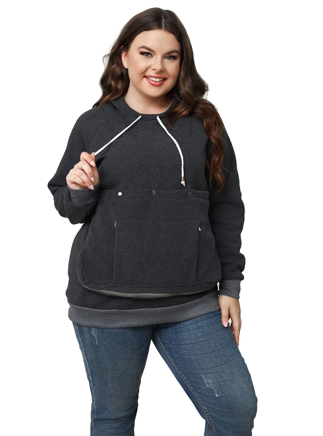 Kei Tomlison pouch hoodie frente: portador cómodo para tu mascota durante paseos