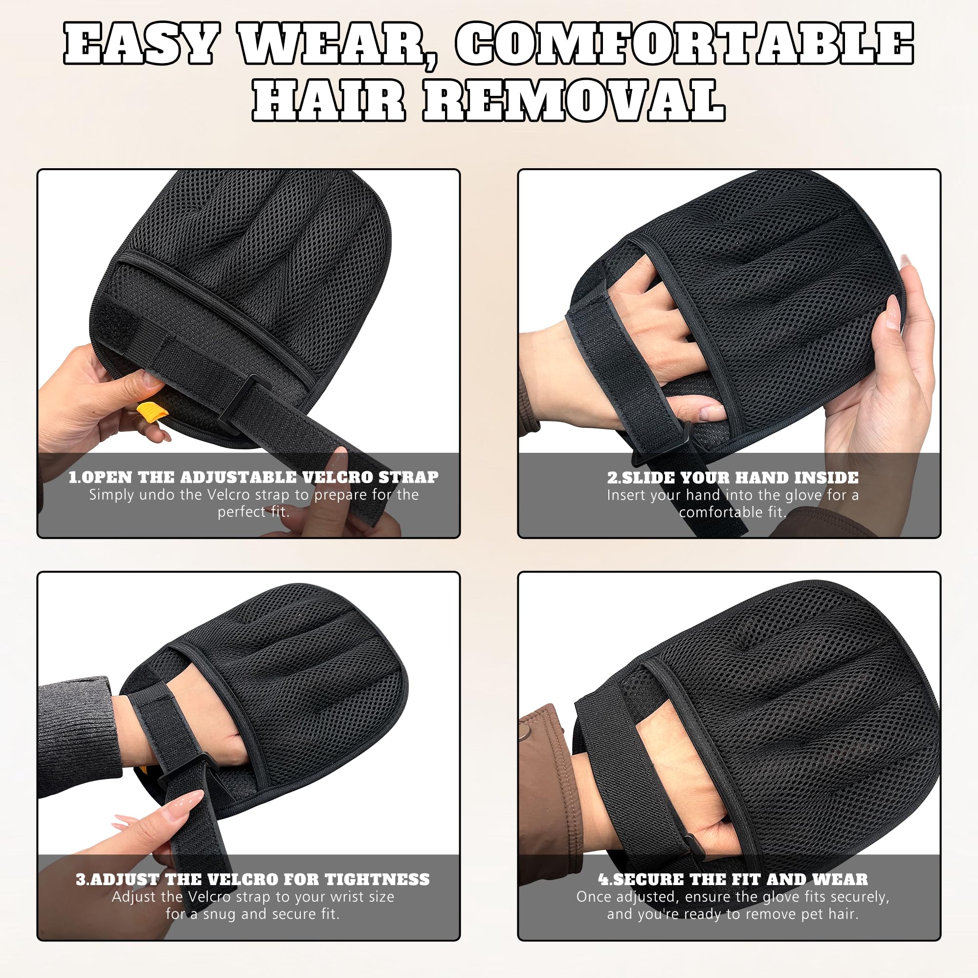 Guantes Kemute para pelo en sofás, acabado suave y recolección eficiente.