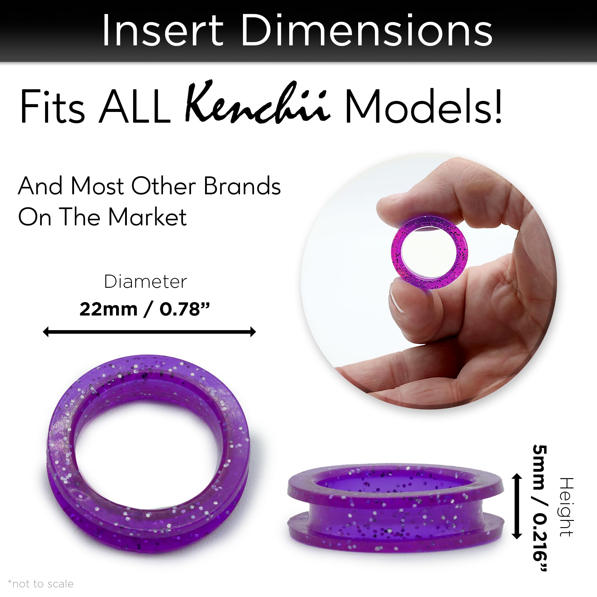 Kenchii inserciones de anillo en diversos colores para identificación rápida.
