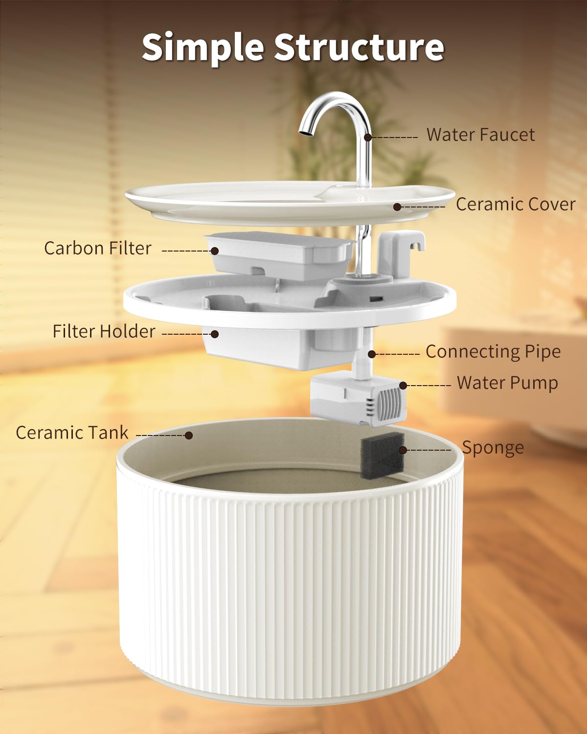  Kenepet bebedero cerámico para casa, ideal para gatos y perros pequeños