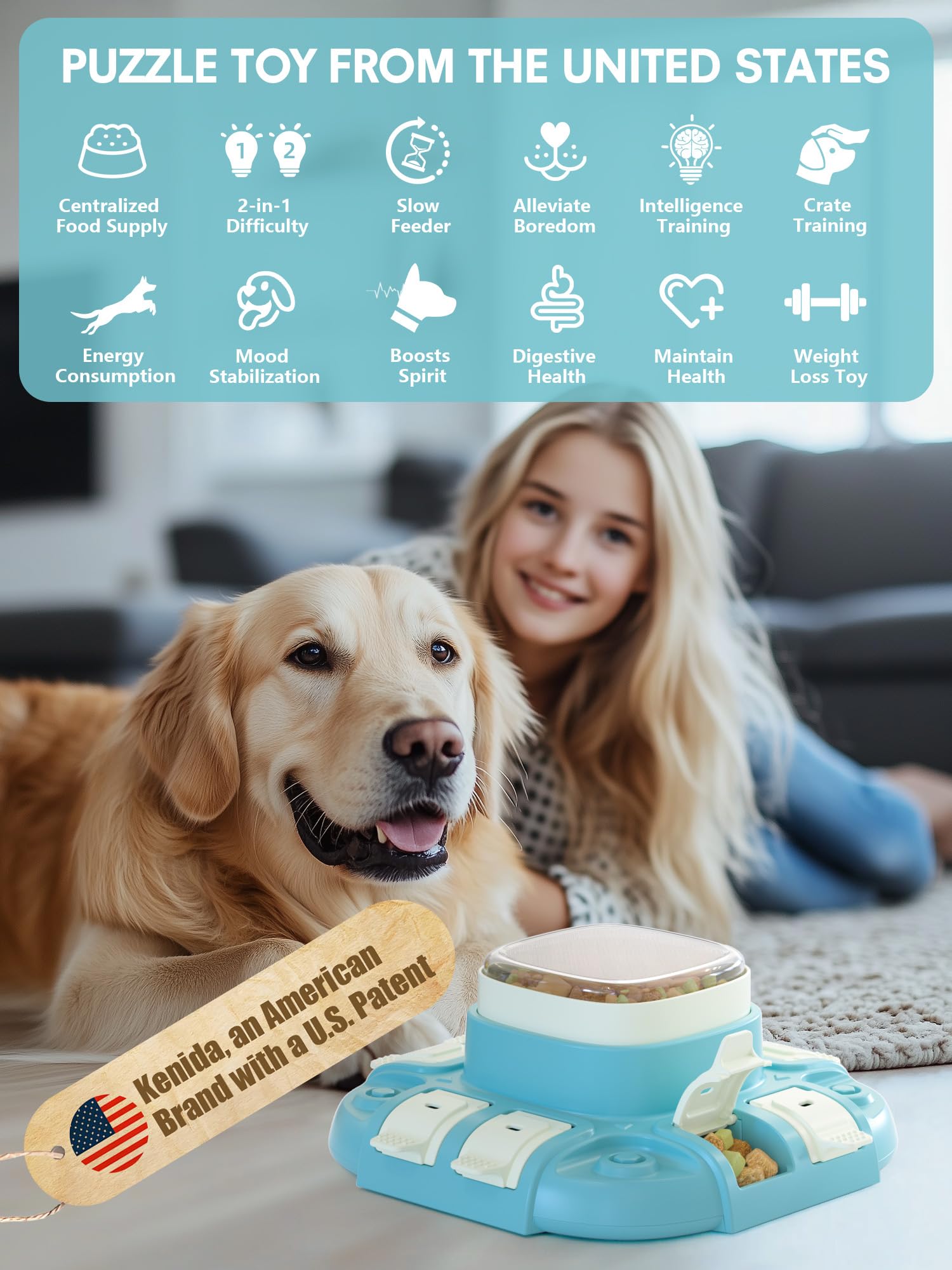 Kenida Dog Puzzle: nivel 2 para desafiar habilidades y premiar con tentempiés.