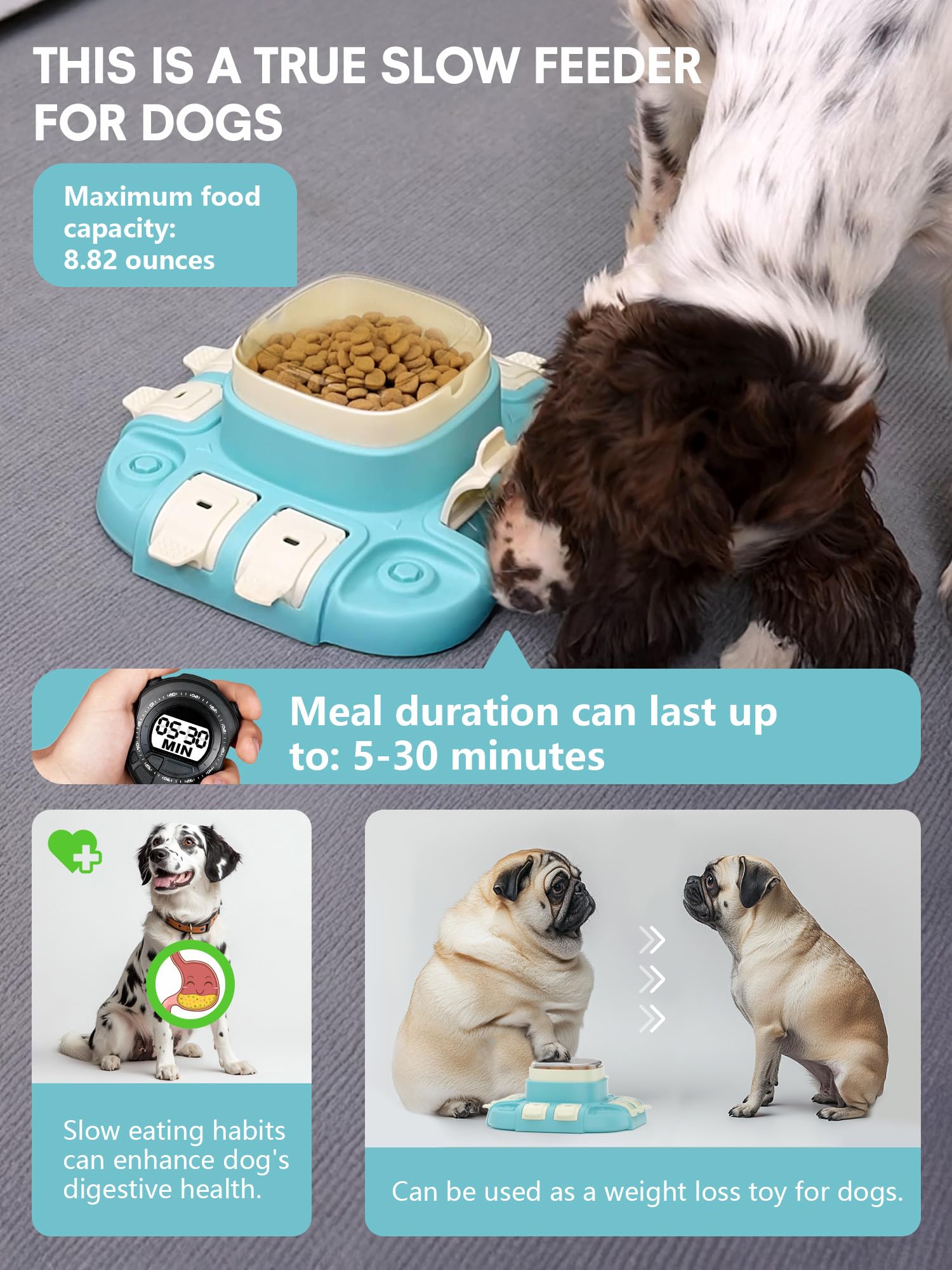 Kenida Dog Puzzle: diseño fácil de limpiar y seguro para mascotas.