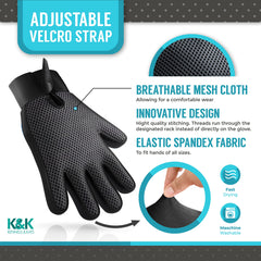 Kennels & Kats guantes de cuidado del pelaje con masaje suave durante el cepillado