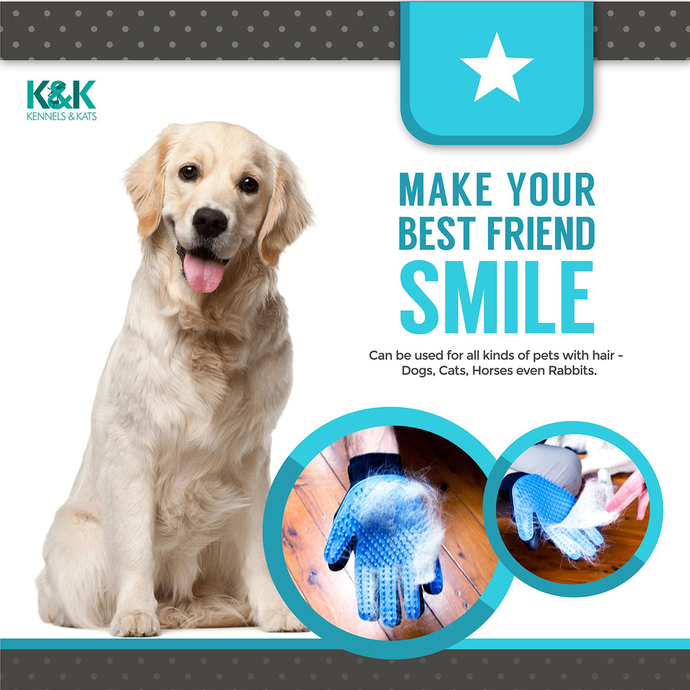 Kennels & Kats guantes de cuidado del pelaje con puntas de silicona flexibles