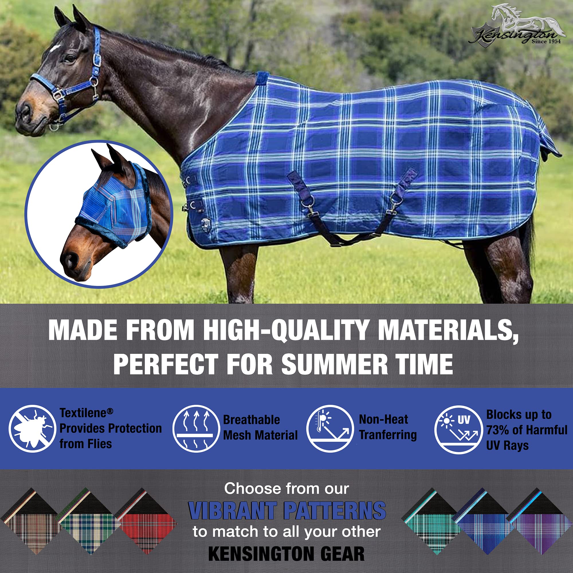 Kensington Fly Mask no transmite calor, ideal para días cálidos