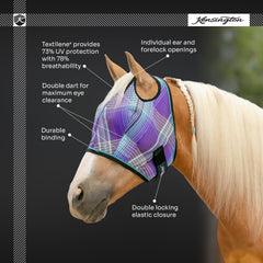 Kensington UV Horse Fly Mask con cierre seguro y flexible para ajuste seguro