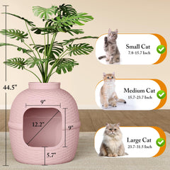 Keygarzone caja de arena para gato con tapa semi cerrada y cama incluida.
