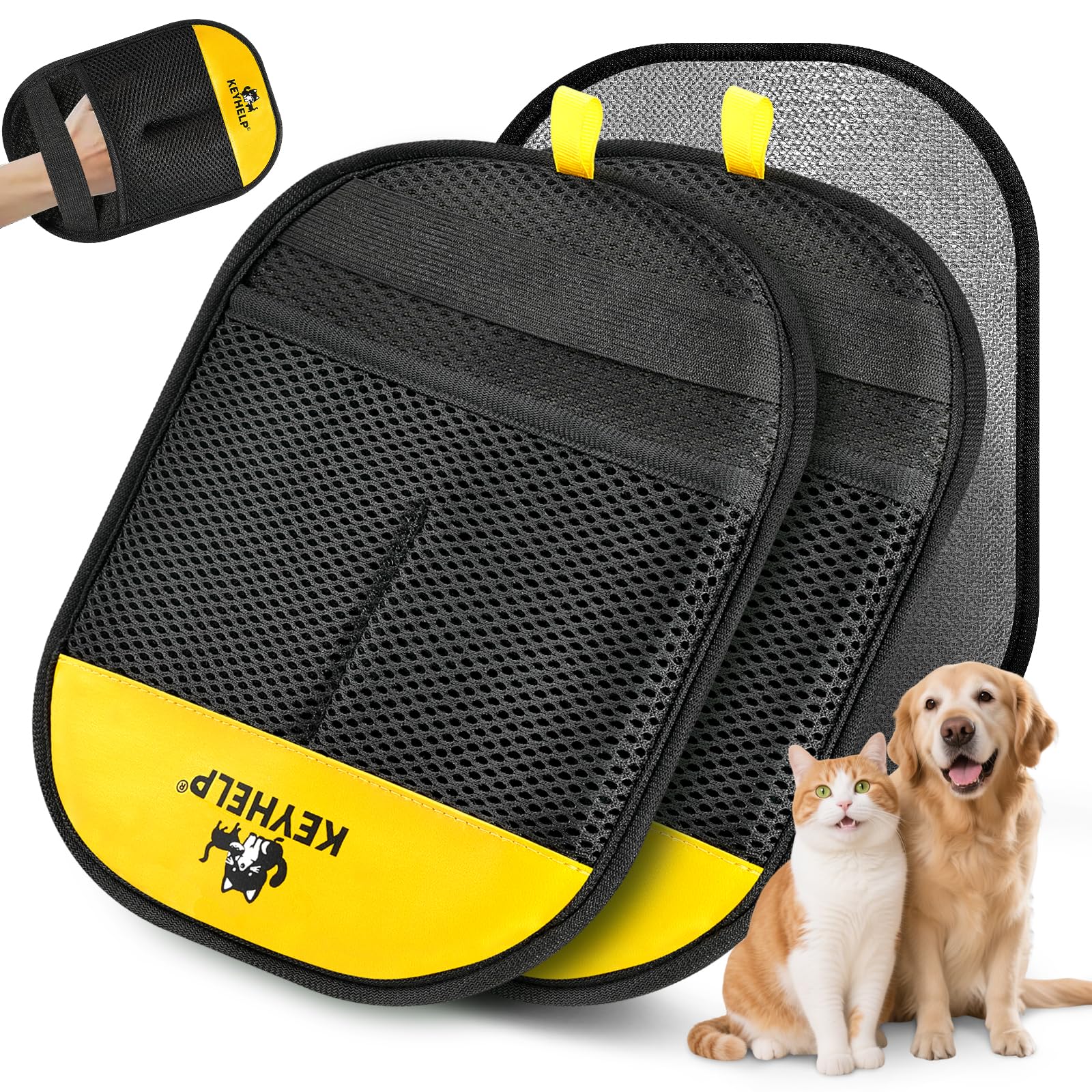KEYHELP guante para eliminar pelo de mascotas en prendas y muebles, limpieza eficiente