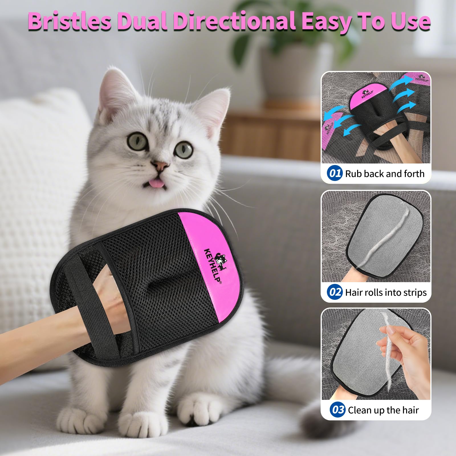 Tecnología electrostática KEYHELP que levanta pelo y polvo sin esfuerzo