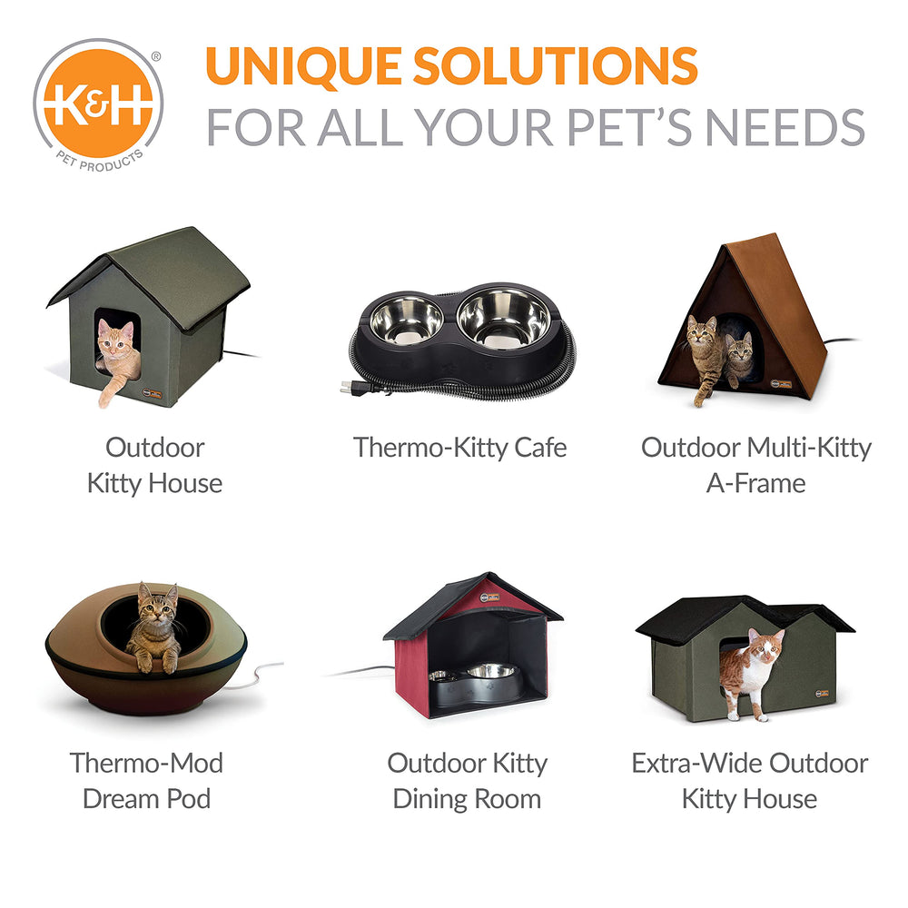 K&H Pet Products Ideal para gatos ferales que comen al exterior.