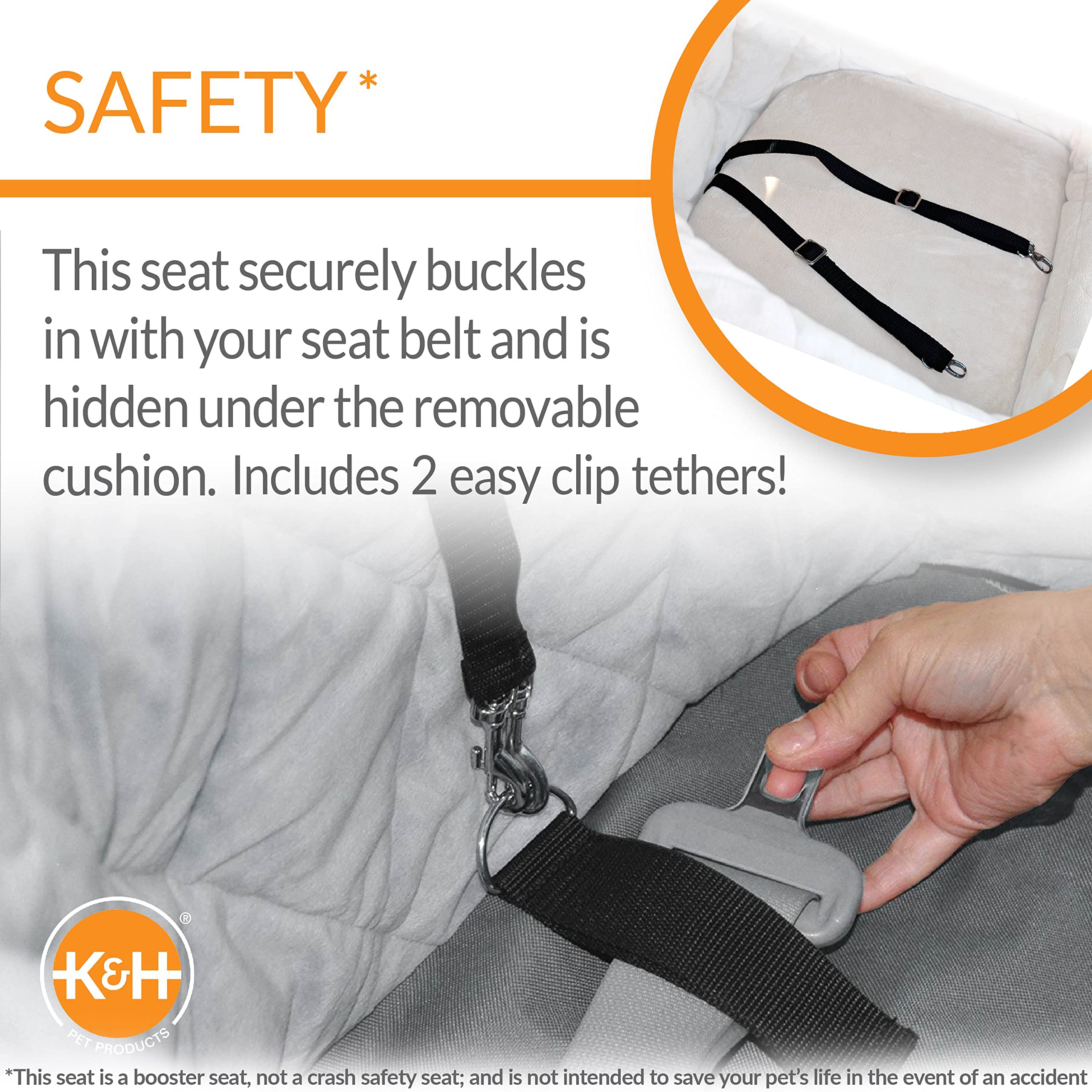 K&H Bucket Booster correas de seguridad ajustables para mayor contención