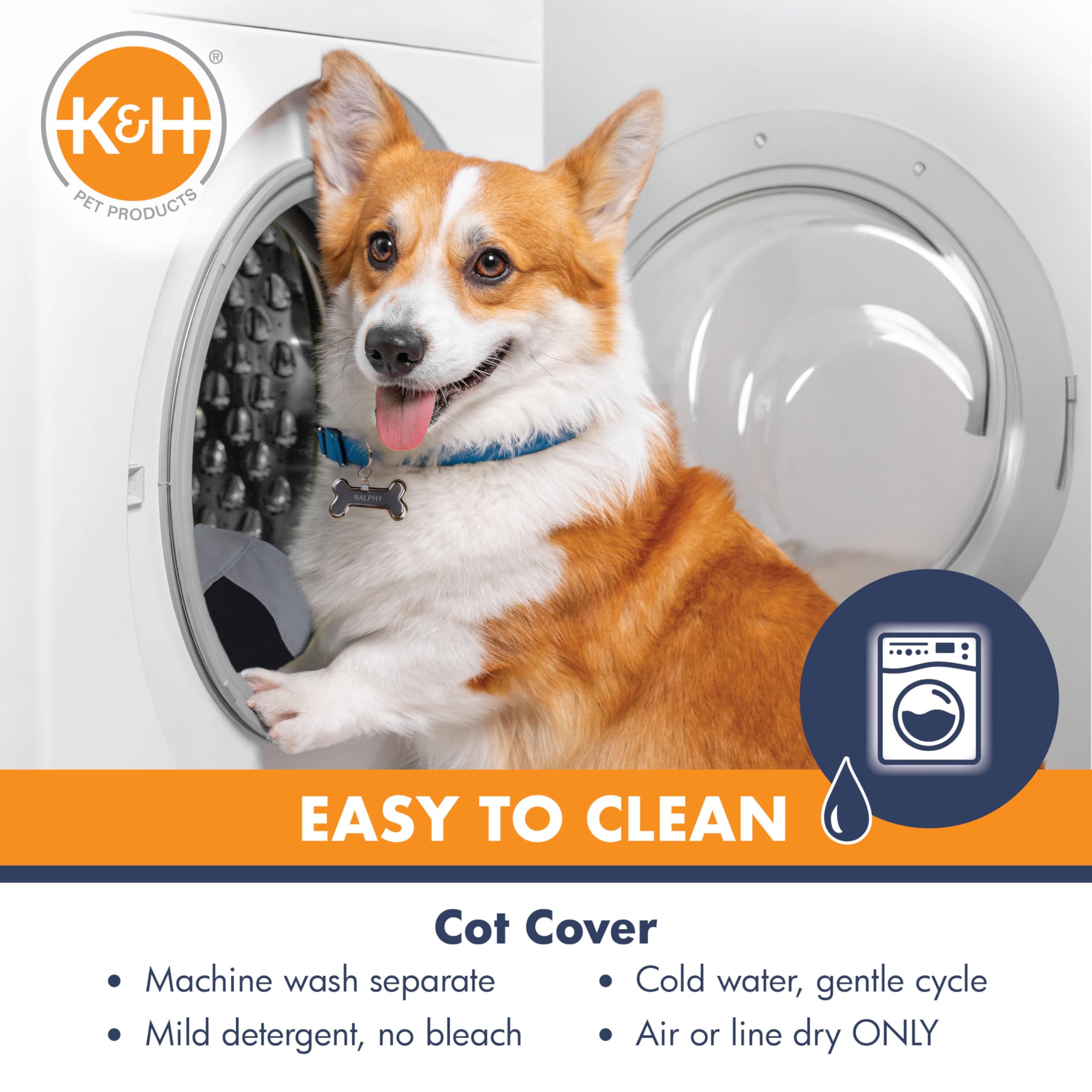 Cama para perros plegable de K&H, transporte sin herramientas.